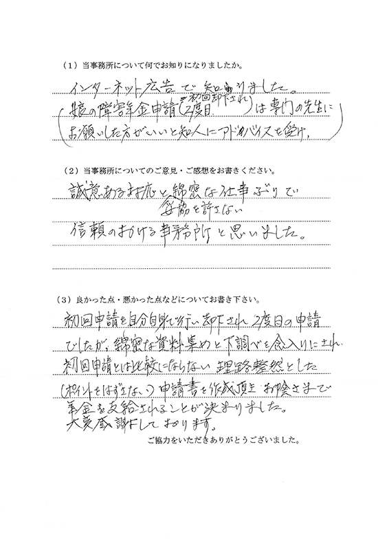 誠意ある対応と妥協を許さない綿密な仕事ぶりで信頼のおける事務所だと思いました。